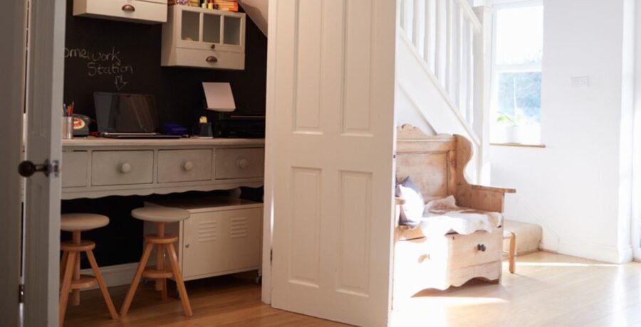 Using The Space Under The Stairs As A Craft Space For Children